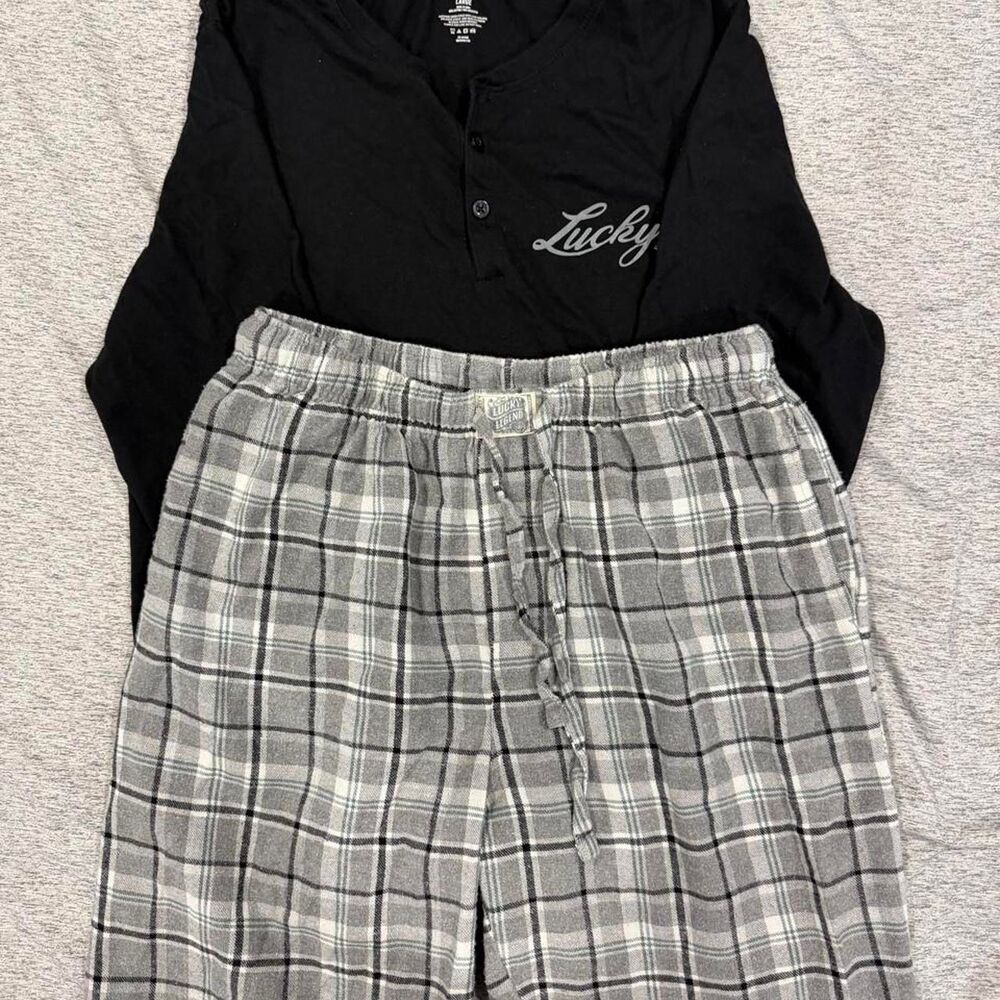 Lucky-brand Men's Black and Grey Pajamas